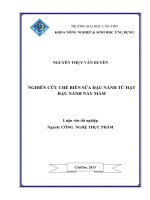 nghiên cứu chế biến sữa đậu nành từ hạt đậu nành nẩy mầm