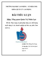 Thực trạng và giải pháp nâng cao chất lượng tuyển dụng ở các doanh nghiệp tại khu vực phía nam nước ta