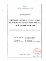 Nghiên cứu ảnh hưởng của một số biện pháp chống oxy hóa đến độ ổn định của thuốc tiêm promethazin
