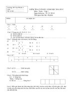 Đề kiểm tra cuối học kỳ I môn Toán lớp 1 trường TH Vn Phước 2 năm 2014 - 2015