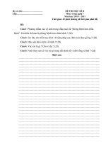 Đề thi hk 2 công nghệ 7 có đáp an HD chấm CKT