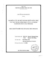 Nghiên cứu sơ bộ thành phần hóa học và tác dụng sinh học của lá Neem (Azadirachta indica A.juss. Meliaceae)