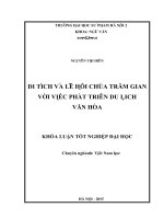 Di tích và lễ hội chùa trăm gian với việc phát triển du lịch văn hóa
