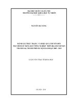Đánh giá thực trạng và hiệu quả chuyển đổi mục đích dùng đất nông nghiệp trên địa bàn huyện thanh oai, thành phố hà nội giai đoạn 2005 2013