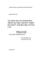 Khoá luận tốt nghiệp xây dựng bài tập tình huống trong dạy học chương nhóm halogen   SGK hóa học 10 nâng cao 