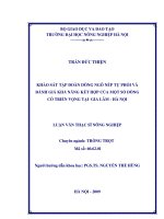 khảo sát tập đoàn dòng ngô nếp tự phối và đánh giá khả năng kết hợp của một số dòng có triển vọng tại gia lâm  hà nội