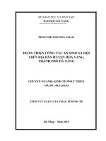 Hoàn thiện công tác an sinh xã hội trên địa bàn huyện hòa vang, thành phố đà nẵng 