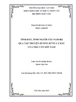 tình đất, tình người tây nam bộ qua tập truyện hương rừng cà mau của nhà văn sơn nam