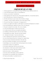 MỆNH ĐỀ QUAN HỆ ANH 9