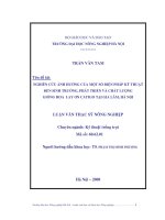 nghiên cứu ảnh hưởng của một số biện pháp kỹ thuật đến sinh trưởng, phát triển và chất lượng giống hoa lay ơn catigo tại gia lâm, hà nội