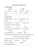 mẫu bệnh án đánh giá kết quả phẫu thuật phaco có sử dụng móc mống mắt trên mắt đục thể thủy tinh đồng tử kém giãn  