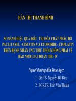 so sánh hiệu quả điều trị hóa chất phác đồ paclitaxel cispantin và etoposide trên bệnh nhân ung thư phổi không phải tế bào nhỏ giai đoạn iiib   iv 