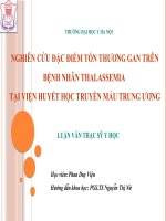 Nghiên cứu đặc điểm tổn thương gan trên bệnh nhân thalassemia tại viện huyết học truyền máu trung ương 
