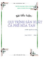 quy trình sản xuất cà phê hòa tan
