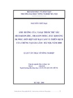 ảnh hưởng của 3 loại thuốc trừ sâu (secsaigon 25ec, dragon 585ec, dầu khoáng sk 99ec) đến rệp sáp hại cam và thiên địch của chúng tại gia lâm  hà nội, năm 2008