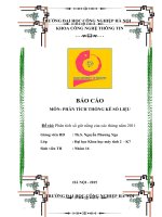 Phân tích số giờ nắng của các tháng năm 2011