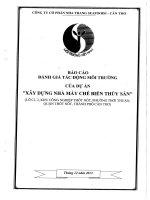 Báo cáo đánh giá tác động môi trường cho dự án xây dựng nhà máy chế biến thủy sản seafood cần thơ