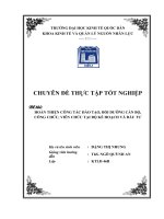 Hoàn thiện công tác đào tạo, bồi dưỡng đội ngũ cán bộ, công chức, viên chức ở Bộ KHĐT