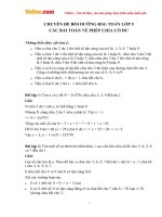 Chuyên đề bồi dưỡng học sinh giỏi môn Toán lớp 5: Các bài toán về phép chia có dư