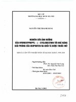 Nghiên cứu ảnh hưởng của hydroxypropyl beta cyclodextrin tới khả năng giải phóng của ibuprofen ra khỏi tá dược thuốc mỡ
