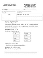 Đề kiểm tra cuối học kì 1 môn Tiếng Việt lớp 1 năm 2014 - 2015 trường Tiểu học Kim An, Hà Nội