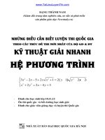 Kỹ thuật giải nhanh hệ phương trình – Đặng Thành Nam