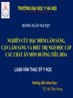 Nghiên cứu đặc điểm lâm sàng, cận lâm sàng và điều trị ngộ độc cấp các chất ăn mòn đường tiêu hóa 
