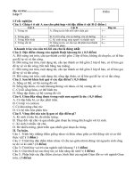 Đề kiểm tra 1 tiết môn Sinh lớp 7