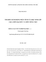 Tìm hiểu hoạt động phân tích của học sinh lớp 3 qua môn đạo đức và môn tiếng việt 