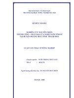 nghiên cứu nguyên nhân thành công  thất bại của nghề nuôi tôm sú tại huyện hoằng hoá tỉnh thanh hoá