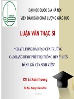 Chất lượng đào tạo của trường cao đẳng dược phú thọ thông qua ý kiến đánh giá của sinh viên