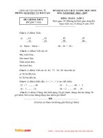 Đề khảo sát chất lượng học sinh đầu năm môn Toán lớp 2 huyện Mường Tè 2014 - 2015
