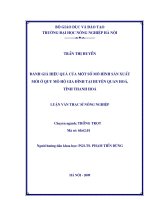 Đánh giá hiệu quả của một số mô hình sản xuất mới ở quy mô hộ gia đình tại huyện Quan Hoá, tỉnh Thanh Hoá