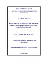đánh giá đặc điểm nông sinh học, khả năng kết hợp và tính kháng bệnh bạc lá của một số dòng tgms mới