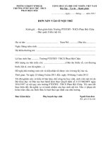 Đơn xin vào ở nội trú