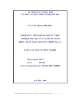 nghiên cứu tính kháng một số thuốc hoá học trị liệu của vi khuẩn e.coli phân lập từ phân lợn con ỉa phân trắng