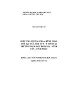 Điều tra một số chỉ số hình thái, thể lực của trẻ từ 3 5 tuổi tại trường mầm non đống đa   vĩnh yên   vĩnh phúc 
