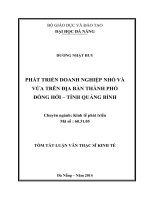 Phát triển doanh nghiệp nhỏ và vừa trên địa bàn thành phố đồng hới, tỉnh quảng bình
