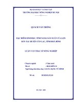 đặc điểm sinh học, tính năng sản xuất của lợn bản tại huyện tân lạc, tỉnh hoà bình