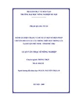 đánh giá hiện trạng và đề xuất một số biện pháp chuyển đổi cơ cấu cây trồng trên đất trồng lúa tại huyện phù ninh  tỉnh phú thọ