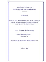 đánh giá hiện trạng hệ thống cây trồng và đề xuất một số biện pháp kỹ thuật trồng trọt hợp lý tại huyện tân yên tỉnh bắc giang