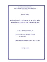 giải pháp phát triển kinh tế tư nhân trên địa bàn huyện kim thành, tỉnh hải dương