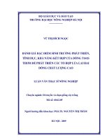 đánh giá đặc điểm sinh trưởng phát triển, tính dục, khả năng kết hợp của dòng t141s thơm để phát triển các tổ hợp lúa lai hai dòng chất lượng cao