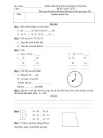ĐỀ THI HỌC KÌ II NĂM HỌC 2010 2011 TOÁN LỚP 1