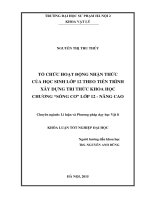 Tổ chức hoạt động nhận thức của học sinh lớp 12 theo tiến trình xây dựng tri thức khoa học chương sóng cơ lớp 12 nâng cao