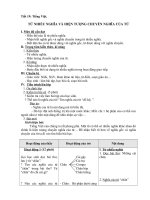 TỪ NHIỀU NGHĨA VÀ HIỆN TƯỢNG CHUYỂN NGHĨA CỦA TỪ