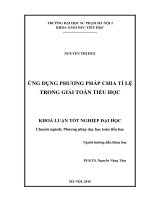 Ứng dụng phương pháp chia tỉ lệ trong giải toán tiểu học