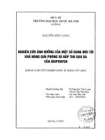 Nghiên cứu ảnh hưởng của một số dung môi tới khả năng giải phóng và hấp thu qua da của ibuprofen