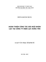 Hoàn thiện công tác đãi ngộ nhân lực tại công ty Điện lực Hưng Yên