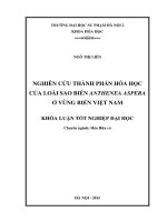 Nghiên cứu thành phần hóa học của loài sao biển anthenea aspera ở vùng biển việt nam